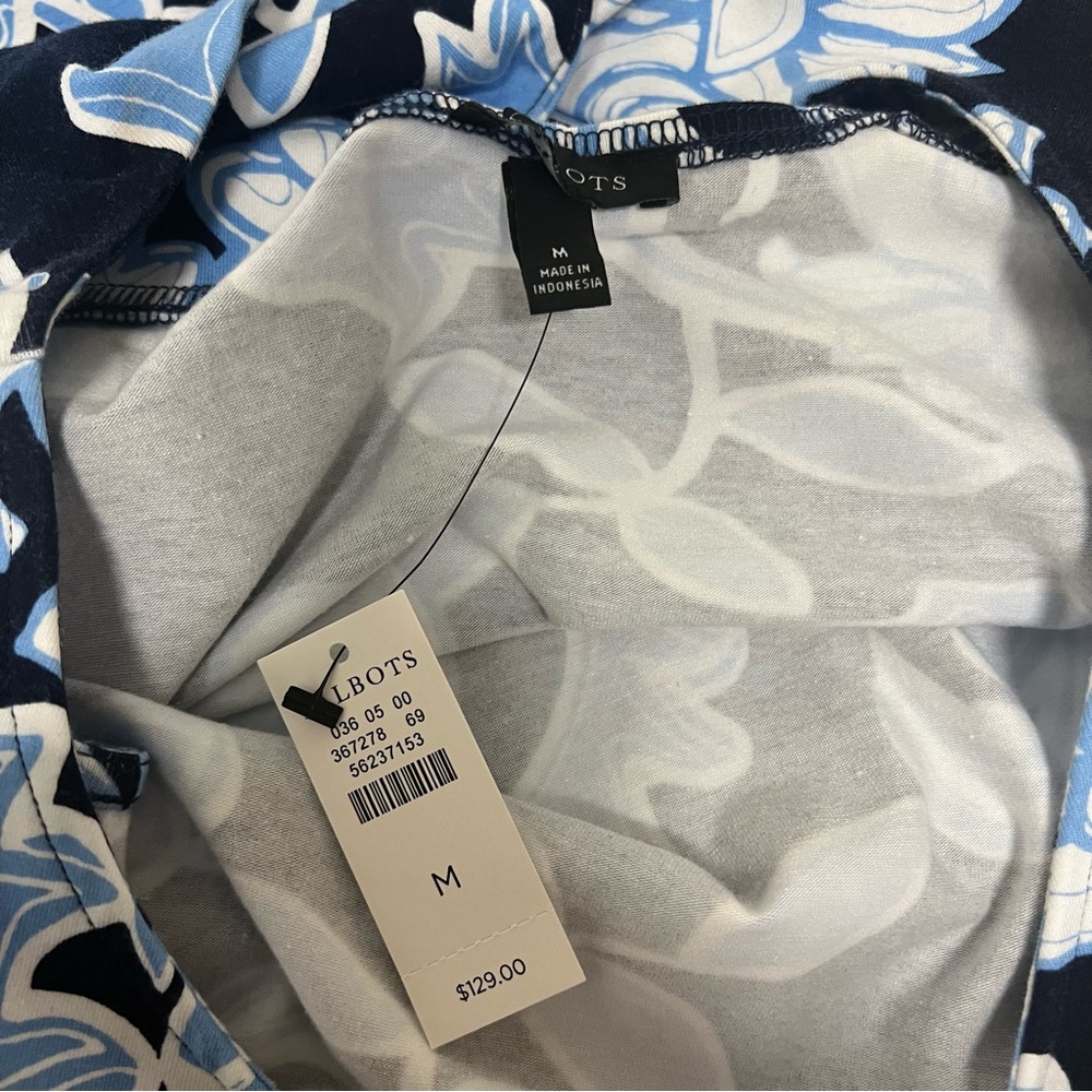 Talbots Jersey Knit Maxi Dress Dynamic Paisley Blue Sleeveless Size Medium NWT - Picture 11 of 14